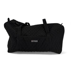 Vera Bradley Quilted Duffle Bag Weekend Travel Double Handle Black